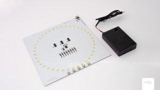 Kwadratowa płytka z diodami plus pojemnik na baterie Kwadratowa płytka z diodami plus pojemnik na baterie