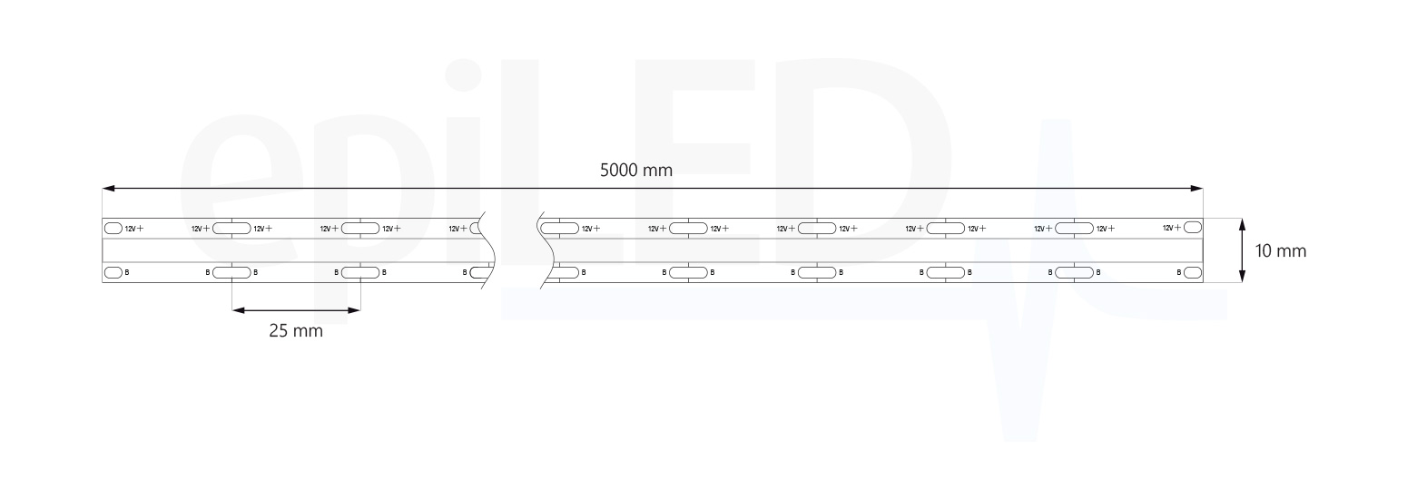 LED-streifen COB-252-RGB Abmessungen LED-streifen COB-252-RGB Abmessungen