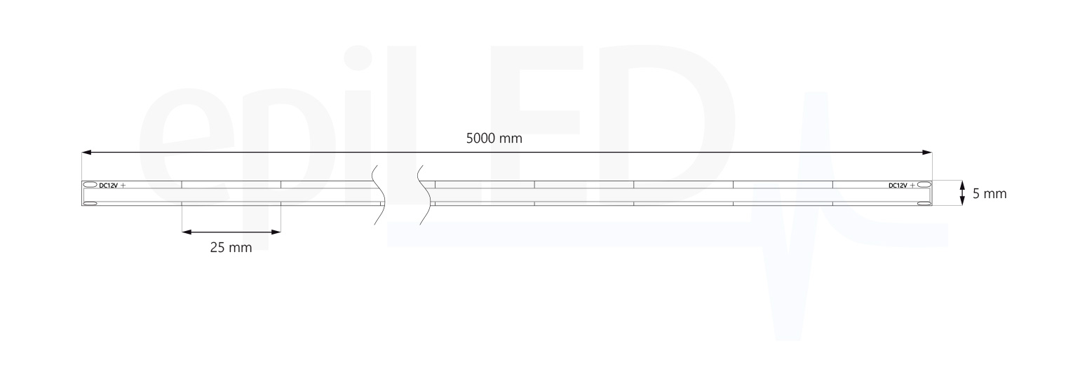 LED-streifen COB-384 Abmessungen