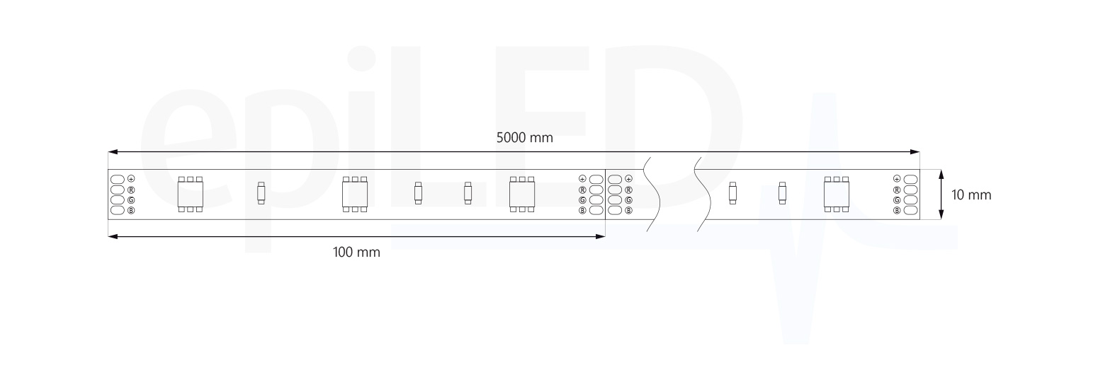 LED-streifen RGB-30 Abmessungen LED-streifen RGB-30 Abmessungen